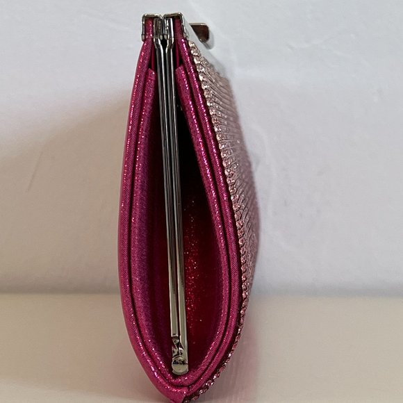 INC INTERNATIONAL CONCEPTS Carolyn Rhinestone Ombre Pink & Silver Evening Clutch - Picture 6 of 12